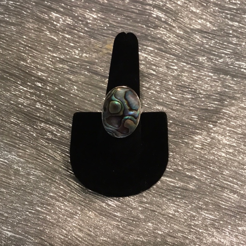 A lovely abalone ring to wear with the pendant.